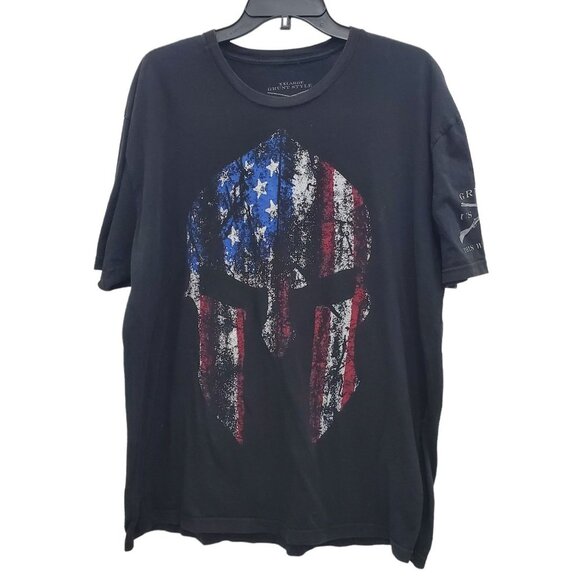 Grunt Style Black Distressed American Flag‎ Gladiator Helmet Unisex Men's Sz XXL - Picture 1 of 6